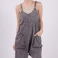 VERY J V-Neck Sleeveless Washed Romper at Bella Road