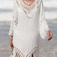 Cutout Fringe Scoop Neck Cover-Up