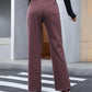 Back view of Bella Road Denim Straight Leg Jeans in dark brown, showcasing pockets and stylish fit for casual outings.