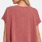 ZENANA V-Neck Short Sleeve Crop T-Shirt at Bella Road