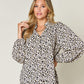 DOUBLE TAKE Full Size Leopard Long Sleeve Blouse at Bella Road