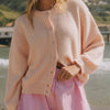 Bella Road Button Down Long Sleeve Cardigan - Watermelon pink