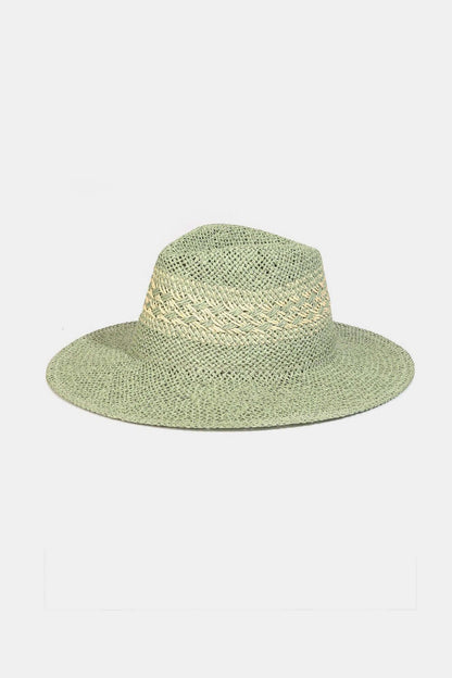 FAME Contrast Wide Brim Straw Hat at Bella Road