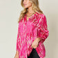 DOUBLE TAKE Full Size Printed Button Up Long Sleeve Shirt at Bella Road