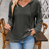 Drawstring Dropped Shoulder Long Sleeve Hoodie - Black