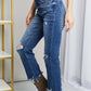 Frayed Hem Distressed Cropped Risen Jeans with Boots - Stylish and Casual Denim