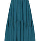 Teal Bella Road Smocked Waist Band Ruched Layered Skirt, perfect for a trendy, versatile fashion statement.