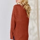 Ribbed Half Button Long Sleeve High-Low T-Shirt