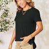 Round Neck Short Sleeve T-Shirt | Full Size - Black