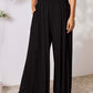 DOUBLE TAKE Full Size Smocked Wide Waistband Wide Leg Pants at Bella Road