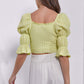 TASHA APPAREL Crinkle Texture Puff Sleeve Crop Top at Bella Road