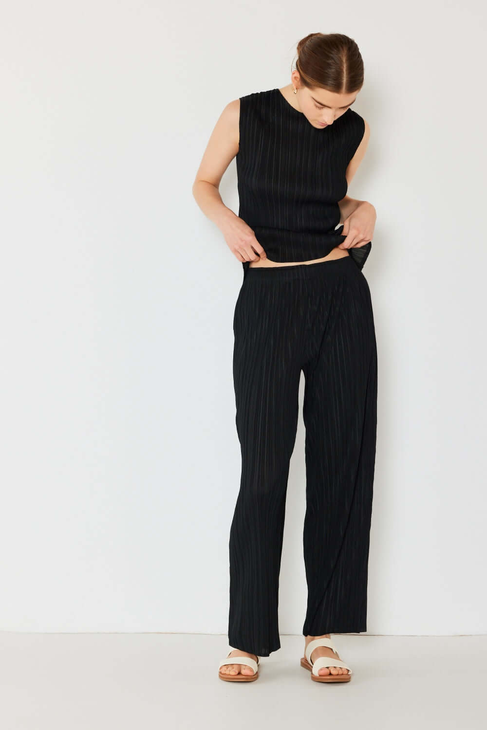 MARINA WEST SWIM Pleated Elastic-Waist Straight Pants at Bella Road