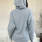 Ribbed Zip Up Drawstring Hooded Jacket