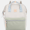 Himawari Water Resistant Canvas Backpack Bag with Side Pockets - Cream/Green