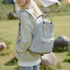 Himawari Waterproof Backpack Bag with Multilayer Pockets - Light Gray