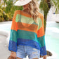 BELLA ROAD Color Block Openwork Boat Neck Cover Up at Bella Road