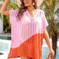 BELLA ROAD Slit Color Block V-Neck Cover Up at Bella Road