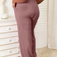 BASIC BAE Full Size Soft Rayon Drawstring Waist Pants with Pockets at Bella Road