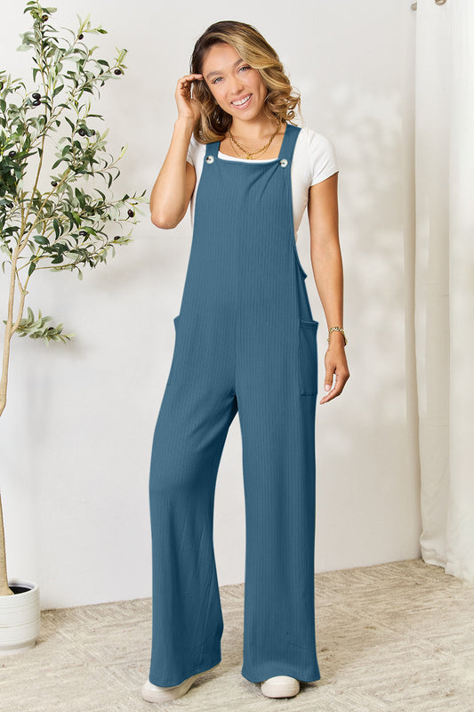 DOUBLE TAKE Full Size Wide Strap Overall with Pockets at Bella Road