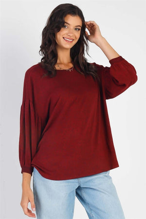 TASHA APPAREL Drop Shoulder Puff Sleeve Top at Bella Road