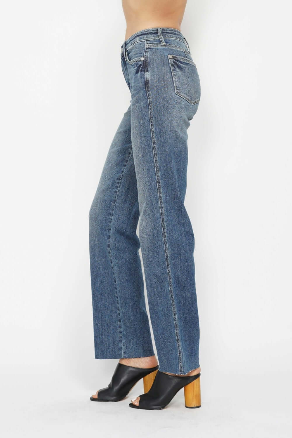 Tummy Control Straight Jeans by Judy Blue featuring innovative slimming technology in classic straight leg style