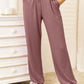 BASIC BAE Full Size Soft Rayon Drawstring Waist Pants with Pockets at Bella Road