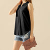 Notched Sleeveless Top | Full Size - BLACK