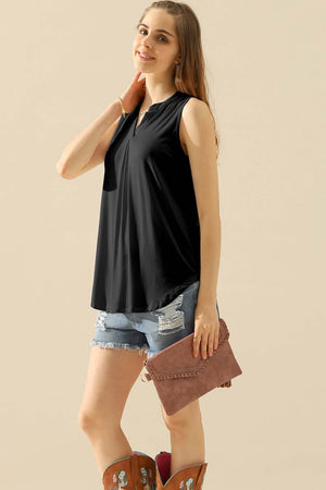 NINEXIS Full Size Notched Sleeveless Top at Bella Road