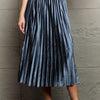 Accordion Pleated Flowy Midi Skirt - Cloudy Blue