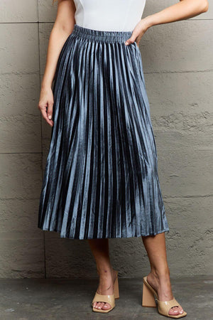 NINEXIS Accordion Pleated Flowy Midi Skirt at Bella Road