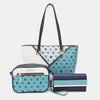 Nicole Lee USA 3-Piece Color Block Handbag Set - BLUE