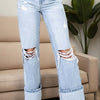 Distressed High Waist Jeans with Pockets | Petite - Light