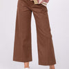 Wide Leg Cropped Pants - Mocha