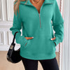 Ivy Lane Half Zip Raglan Sleeve Sweatshirt - Teal