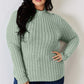 Ribbed Mock Neck Long Sleeve T-Shirt