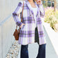 DOUBLE TAKE Full Size Plaid Button Up Lapel Collar Coat at Bella Road