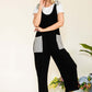 CELESTE Full Size Stripe Contrast Pocket Rib Jumpsuit at Bella Road