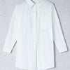 Button-Up Longline Shirt with Breast Pockets - White