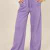 HYFVE Drawstring High Rise Wide Leg Pants - Lavender