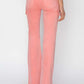 Back view of pink high-rise side slit cargo bootcut jeans with cargo pockets, showcasing trendy Risen Jeans style