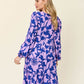 DOUBLE TAKE Full Size Printed Ruffle Hem Long Sleeve Dress at Bella Road