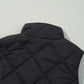 Black Bella Road Snap Down Texture Vest Coat with quilted design, perfect for fall fashion.