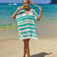 BELLA ROAD Tassel Openwork Striped V-Neck Cover Up at Bella Road