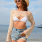 BELLA ROAD Distressed Boat Neck Long Sleeve Cover Up at Bella Road