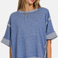 ZENANA Contrast Trim Drop Shoulder T-Shirt at Bella Road