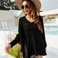 BELLA ROAD Openwork Slit Long Sleeve Cover-Up at Bella Road