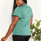 DOUBLE TAKE Ruched V-Neck Short Sleeve T-Shirt at Bella Road