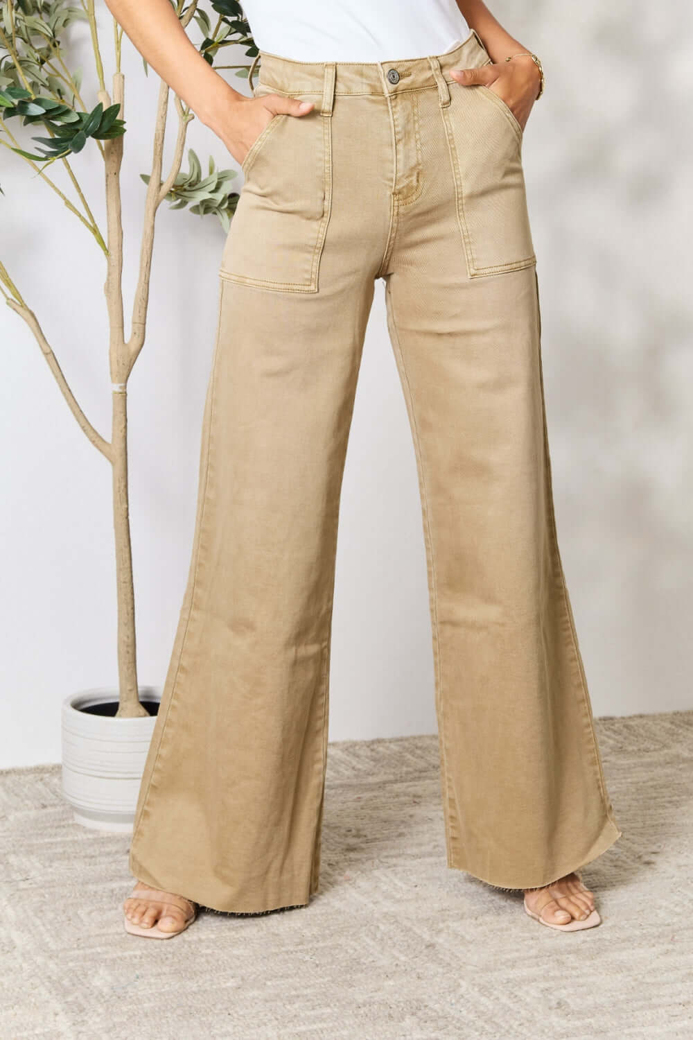 BAYEAS Raw Hem Wide Leg Jeans at Bella Road