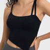 Millennia Slit Asymmetrical Neck Active Cami - Black