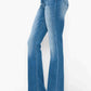 Full size distressed high rise jeans with pockets, featuring a flattering fit and vintage charm.